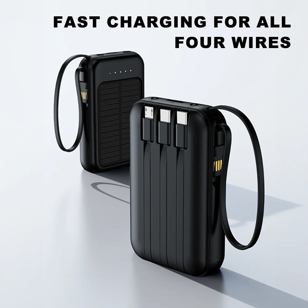 Povew 20000mAh Solar Power Bank – Fast Outdoor Portable Charger with LED Light for All Smartphones
