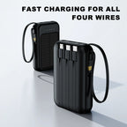 Povew 20000mAh Solar Power Bank – Fast Outdoor Portable Charger with LED Light for All Smartphones