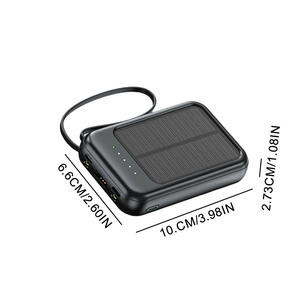 Povew 20000mAh Solar Power Bank – Fast Outdoor Portable Charger with LED Light for All Smartphones