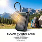Povew 20000mAh Solar Power Bank – Fast Outdoor Portable Charger with LED Light for All Smartphones