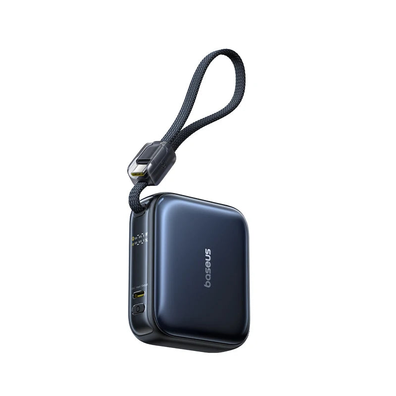 Baseus 45W Mini Power Bank 10000mAh – Pocket Fast Charger with Built-In USB-C Cable