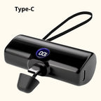 5000mAh Mini Power Bank – 18W Fast Charging Portable Charger with Type-C & Lightning Connector