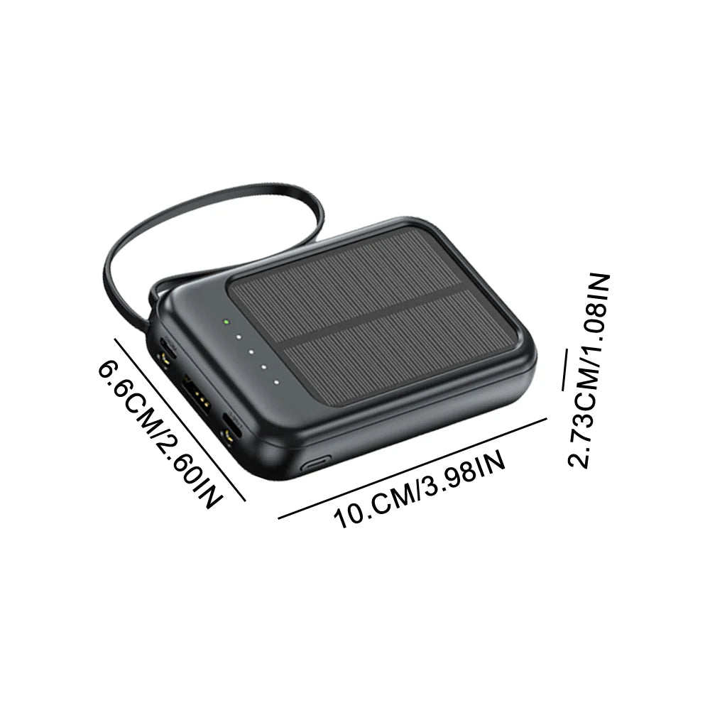 20000mAh Portable Solar Power Bank with LED Flashlight & Compass