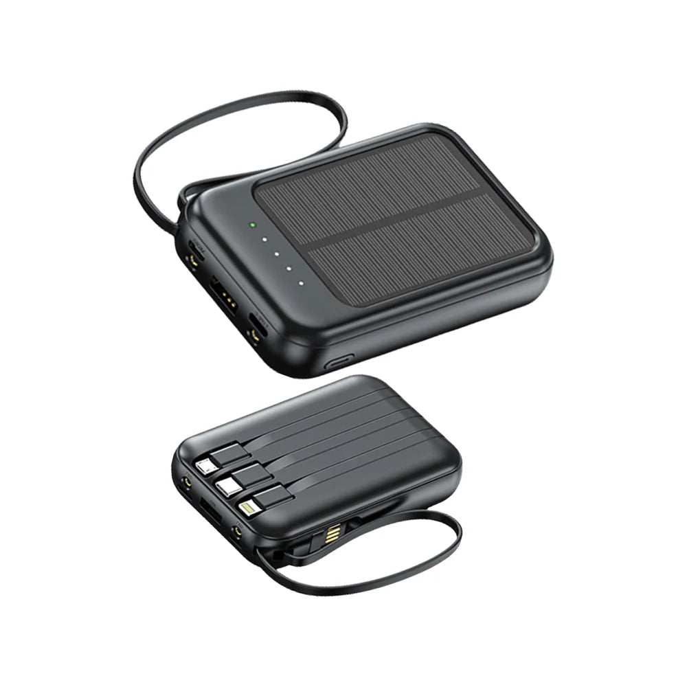 20000mAh Portable Solar Power Bank with LED Flashlight & Compass