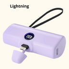5000mAh Mini Power Bank – 18W Fast Charging Portable Charger with Type-C & Lightning Connector