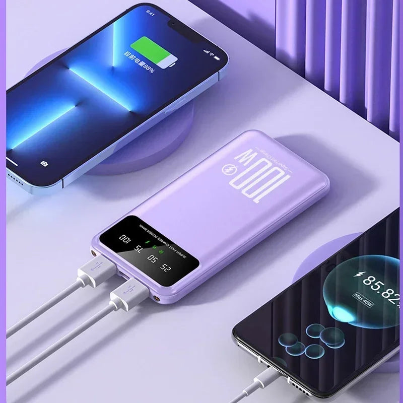 20000mAh 100W Super Fast Charging Power Bank – Portable External Battery