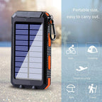80000mAh Solar Power Bank – Portable Fast Charger with LED Light & Dual USB Ports