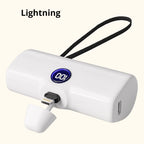 5000mAh Mini Power Bank – 18W Fast Charging Portable Charger with Type-C & Lightning Connector