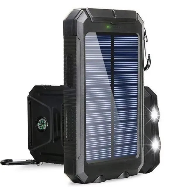80000mAh Solar Power Bank – Portable Fast Charger with LED Light & Dual USB Ports