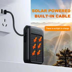 20000mAh Portable Solar Power Bank with LED Flashlight & Compass