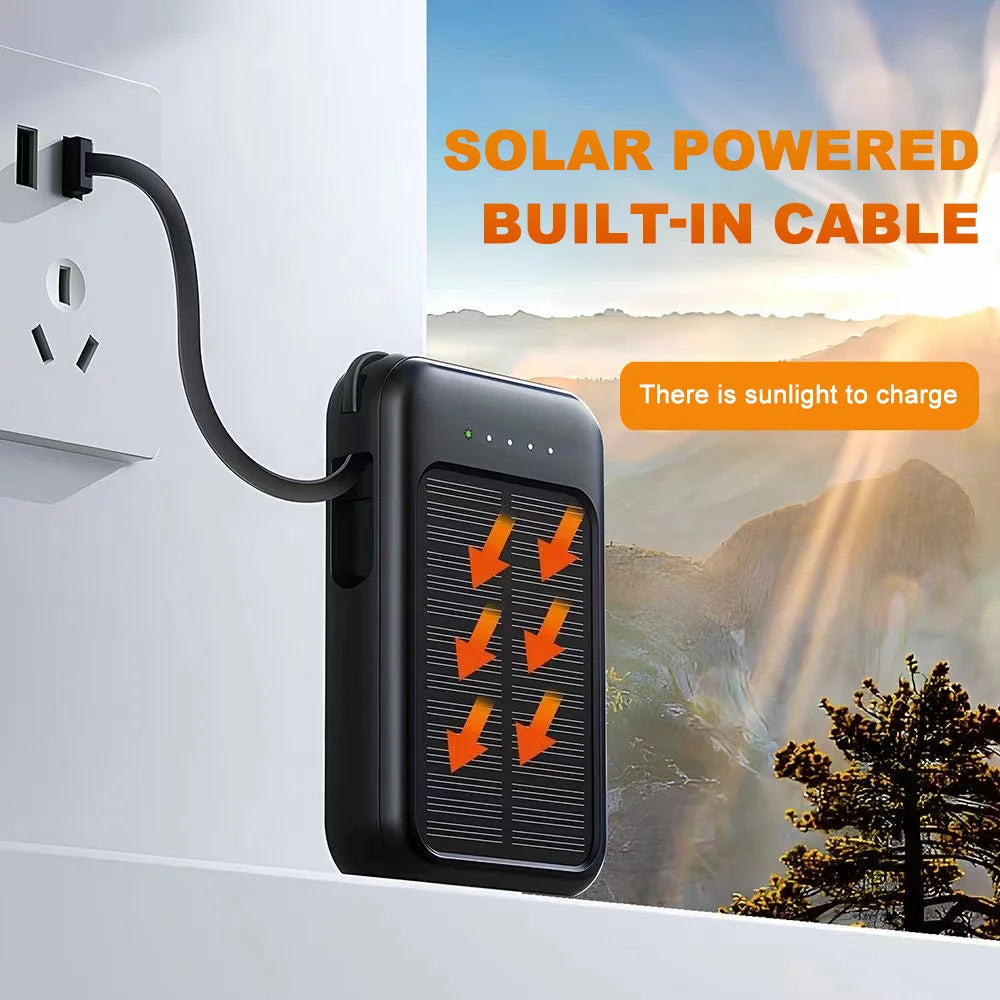 20000mAh Portable Solar Power Bank with LED Flashlight & Compass