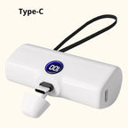 5000mAh Mini Power Bank – 18W Fast Charging Portable Charger with Type-C & Lightning Connector