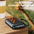 20000mAh Portable Solar Power Bank with LED Flashlight & Compass