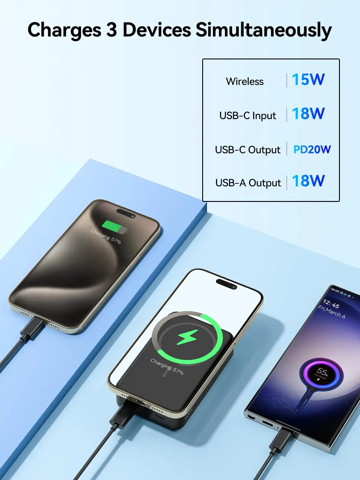 20000mAh Magnetic Power Bank – PD 20W Wireless Fast Charging