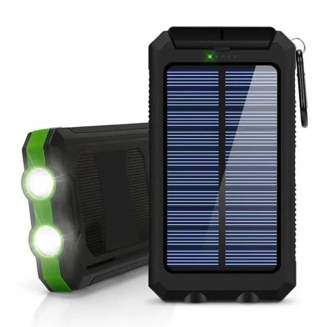 80000mAh Solar Power Bank – Portable Fast Charger with LED Light & Dual USB Ports