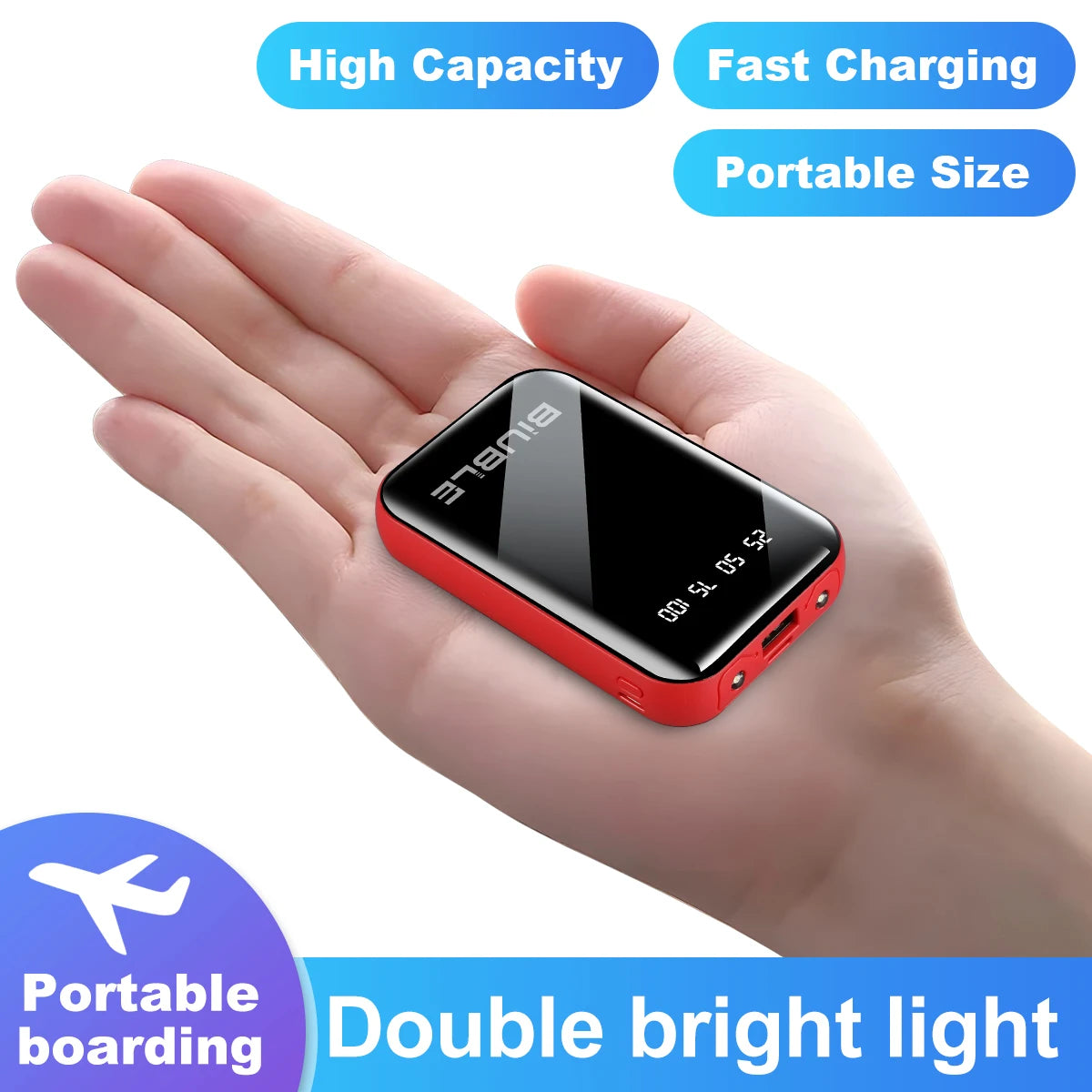 15000mAh Mini Portable Power Bank – Fast USB Charging Battery Pack with LED Display | For All Phones