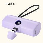 5000mAh Mini Power Bank – 18W Fast Charging Portable Charger with Type-C & Lightning Connector