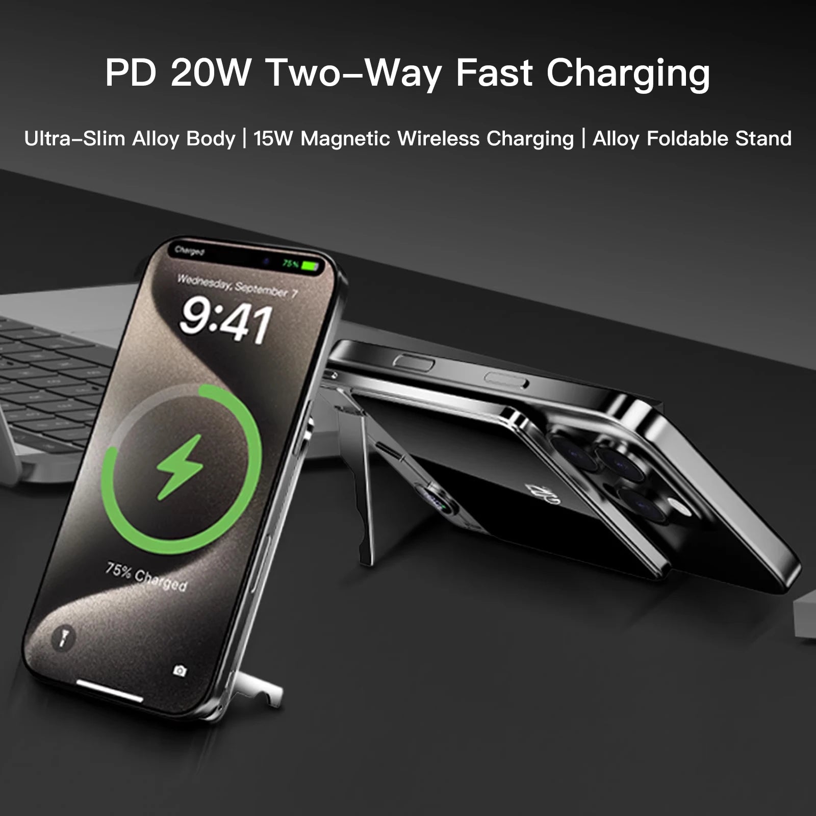 10000mAh MagSafe Power Bank – 20W Fast Wireless Charger