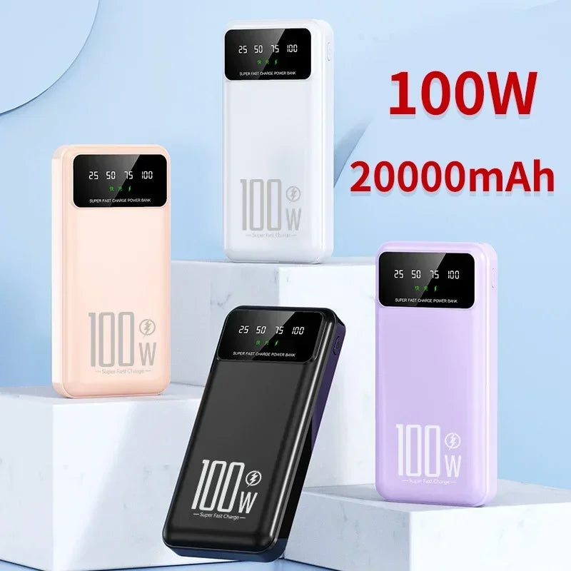 20000mAh 100W Super Fast Charging Power Bank – Portable External Battery