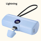 5000mAh Mini Power Bank – 18W Fast Charging Portable Charger with Type-C & Lightning Connector
