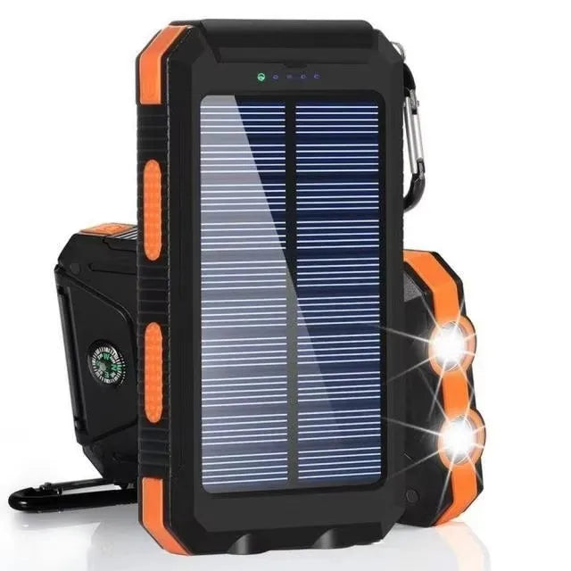 80000mAh Solar Power Bank – Portable Fast Charger with LED Light & Dual USB Ports